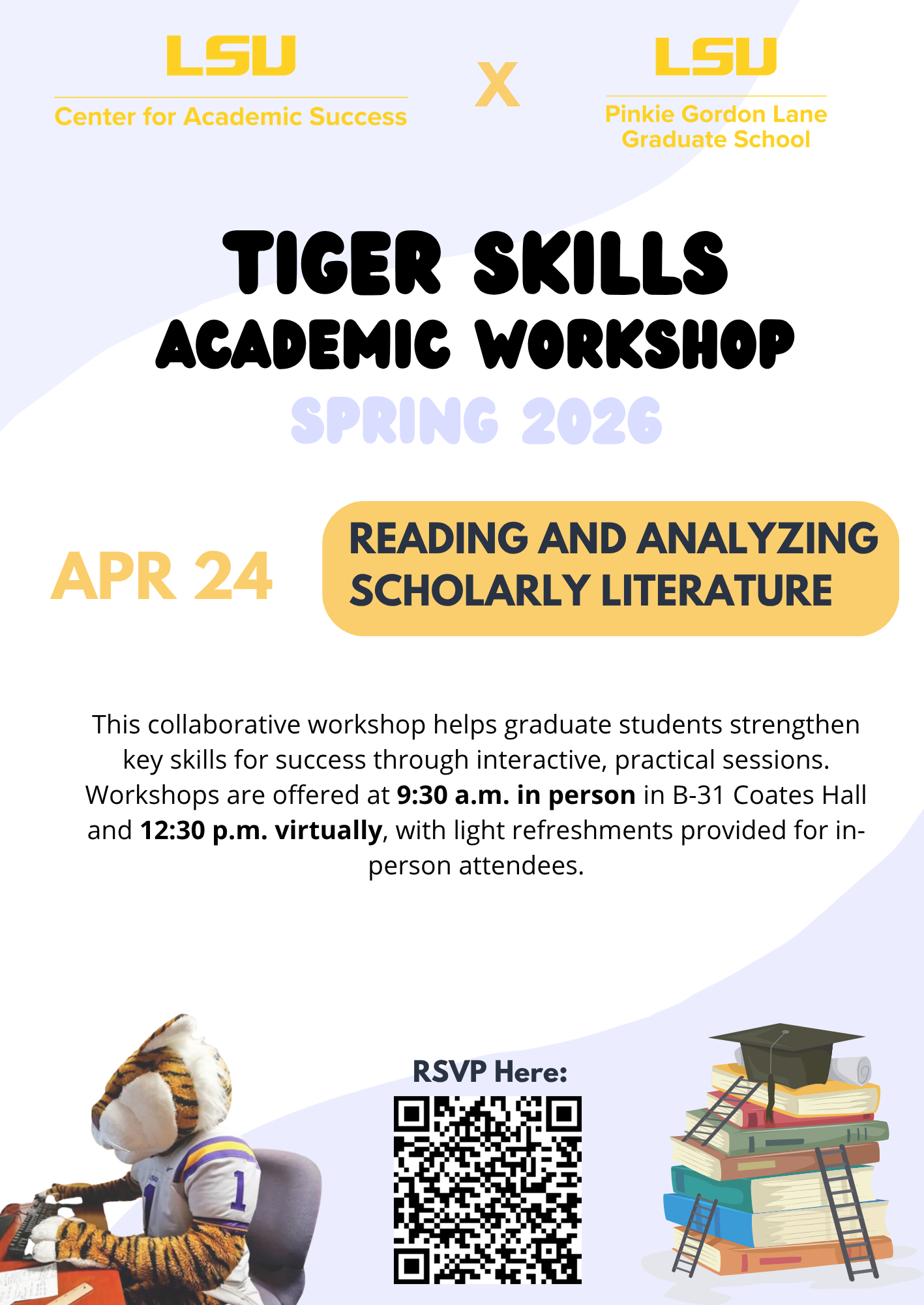 Tiger Skills Academic Workshop on April 24
