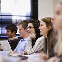 Students listen to lecture.