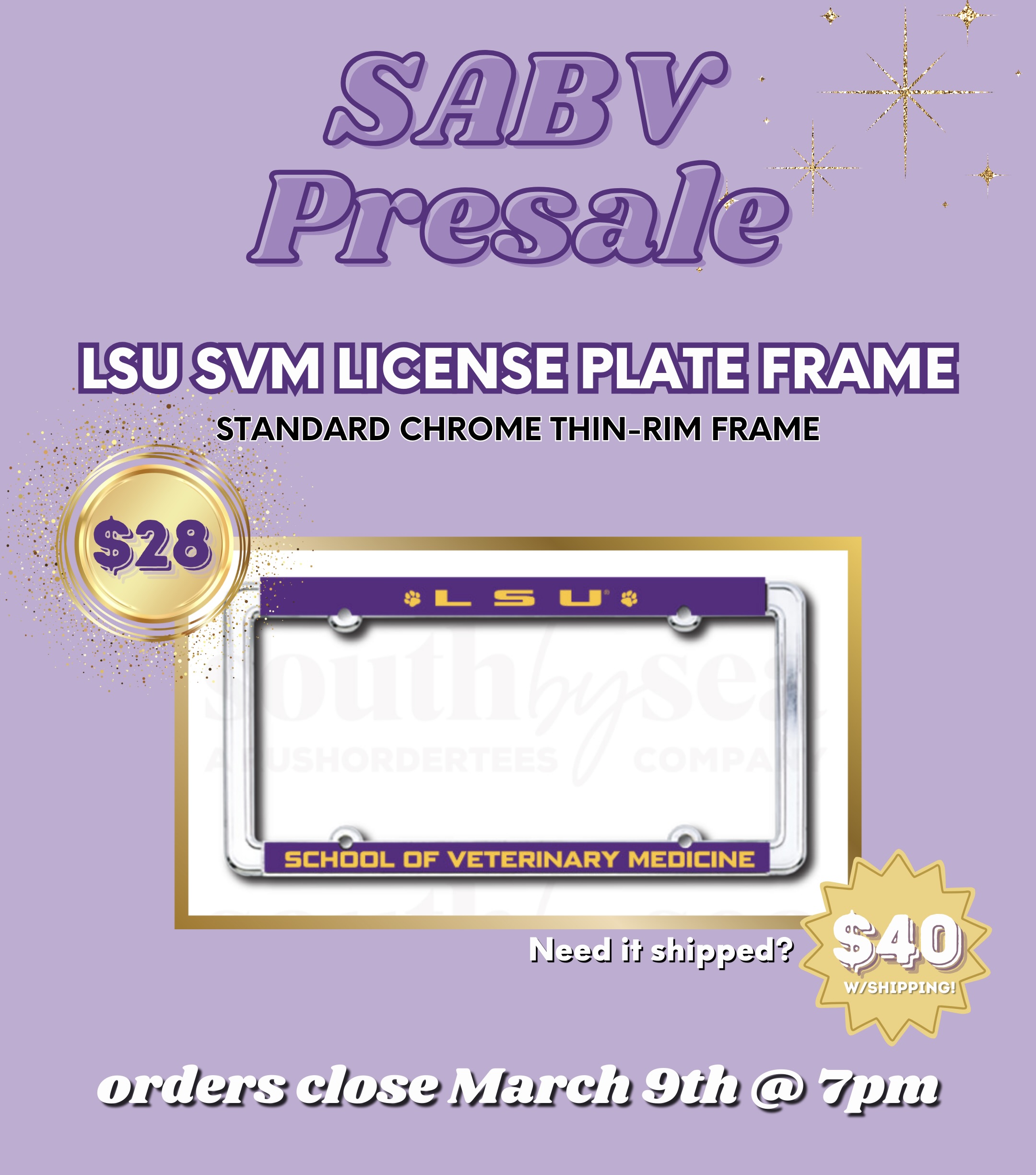 LSU Vet Med license plate frame